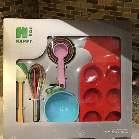 NIB Baking Set-11-pieces Festive H for Happy - Picture 1 of 2